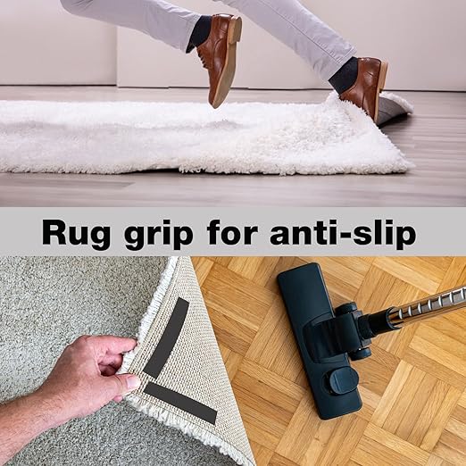 Damage Free Removable Wall Tape 18ft, Heavy Duty Double Sided Tape Black, Picture Hanging Strips Replacement, Mounting Tape Adhesive Strips for Poster Carpet Rug Art Craft Scrapbook