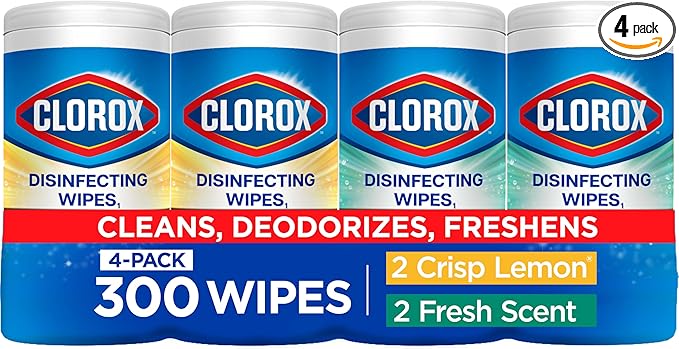 Clorox Disinfecting Wipes Value Pack, Bleach Free Cleaning Wipes, 75 Count Each, Pack of 4