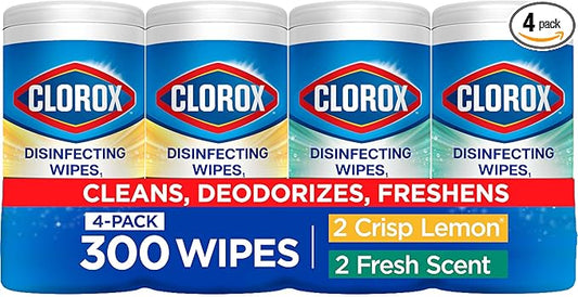 Clorox Disinfecting Wipes Value Pack, Bleach Free Cleaning Wipes, 75 Count Each, Pack of 4