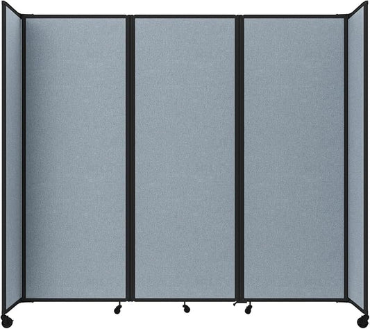 Versare Room Divider 360 Portable Wall Partition | Folding Panels | Large Freestanding Divider | Locking Wheels | Temporary Room Separator