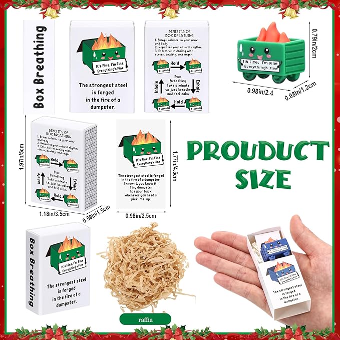 Realspring 25 Sets Dumpster Ornament Desk Accessories Emotional Support Resin Dumpster with Inspirational Cards Funny Employee Appreciation Gifts for Halloween Team Office Coworker Teacher (Colorful)