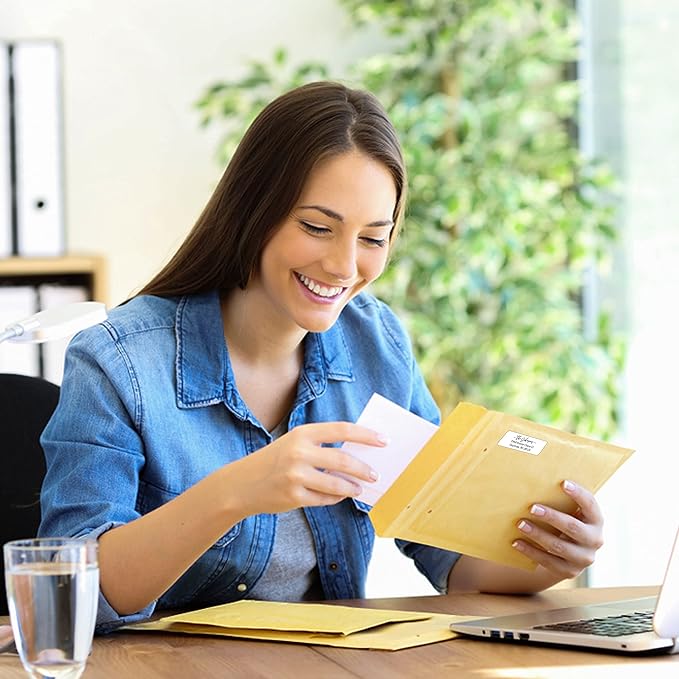 Personalized Return Address Labels Simple - Set of 240 Elegant Custom Mailing Labels for Envelopes, Self Adhesive Flat Sheet Rectangle Personalized Name Stickers (White)