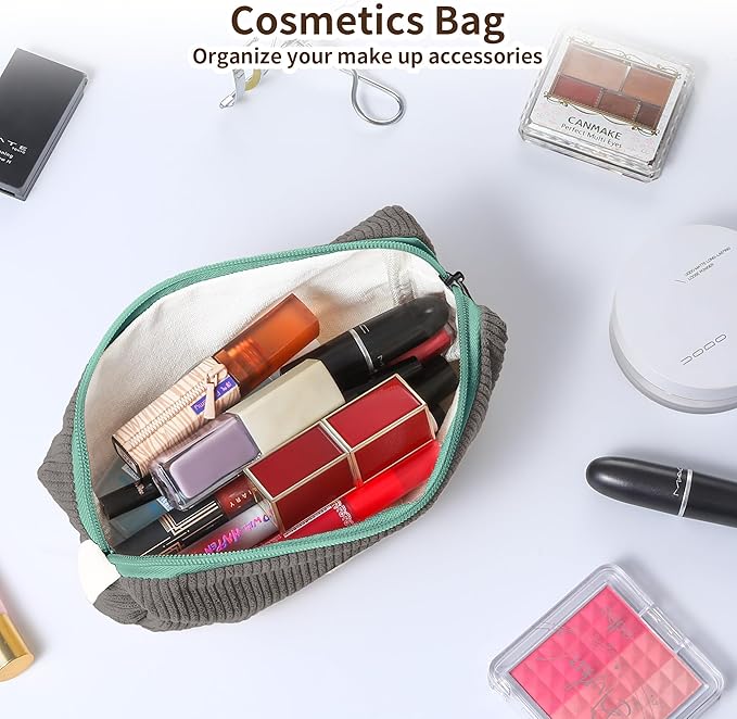 Pencil Bag Pen Case, Soft Corduroy Small Pencil Pouch Organizer with Zipper, Cute Pencil Case Pouch Stationery for Girls and Boys – Grey