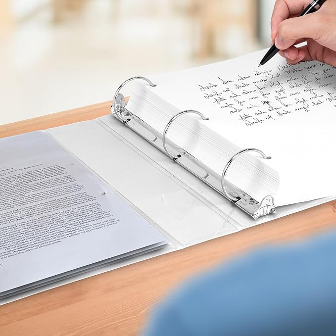 Samsill 1 Inch 3 Ring Binders, Made in USA, Economy Round Ring, Clear View Cover, 200 Sheet Capacity - for School, Home, Office - White, 6 Pack