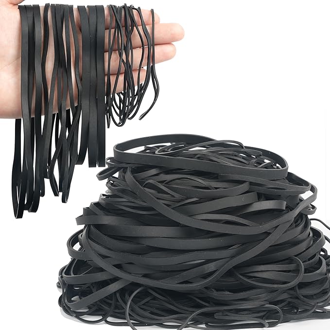 HAIDIBAO-Rubber Bands Assorted Sizes 0.5lbs large rubber bands heavy duty Elastic Bands 4 sizes black rubber band for Office supplies size#69,size#117B,size#8in,size(4-4/5" x 1/16")