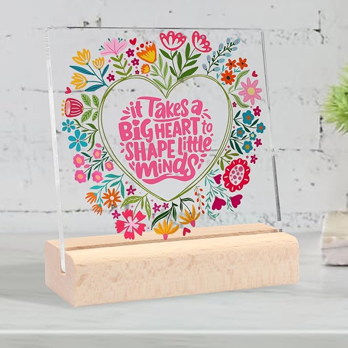 Teacher Appreciation Gifts for Women, Appreciation Gifts for Teacher Graduation Party Gifts End of Year Teacher Gifts from Students Thank You Teacher Acrylic Desk Decorative Sign for Teacher Office