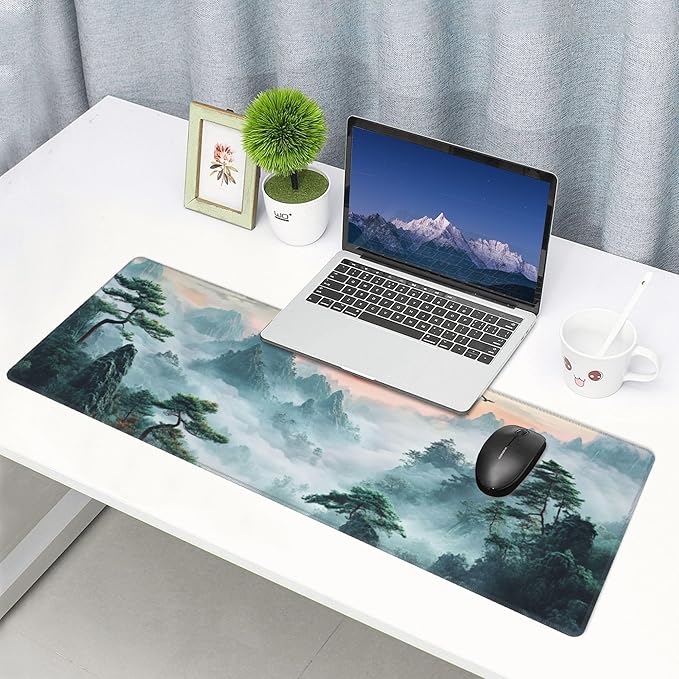 Japanese Desk Mat Large Gaming Japanese Mouse Pad Game Controller Extended Mousepad Big in Laptop Computer Mouse Keyboard Mat for Office Desk Decor 31.5x12 in