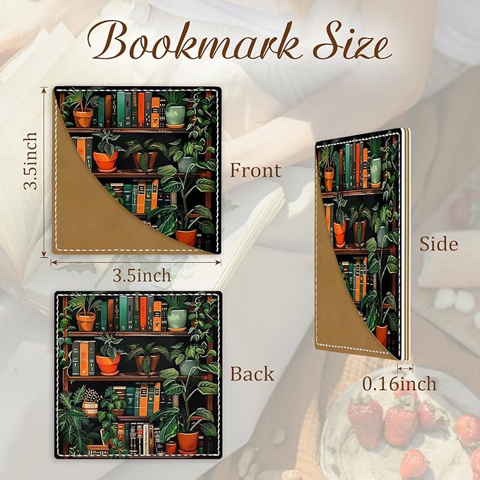 Floral Birds Corner Bookmarks, Cute Leather Book Accessories for Book Lovers, 3 Pcs Reading Book Page Markers for Women Men Student Teacher Girls Boys Kids Retirement Birthday Gifts