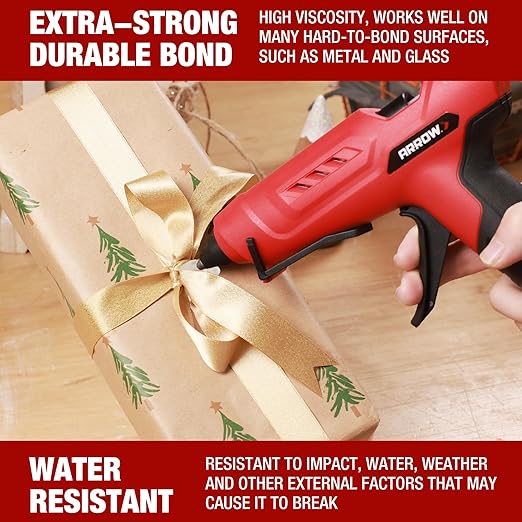 Arrow Full Size Hot Glue Sticks, 200 Pack Clear Glue Gun Sticks, 4" and 1/2'' Diameter High Viscosity All-Purpose Gun Stick for DIY Art, Craft General Repairs, Festival Home Decoration