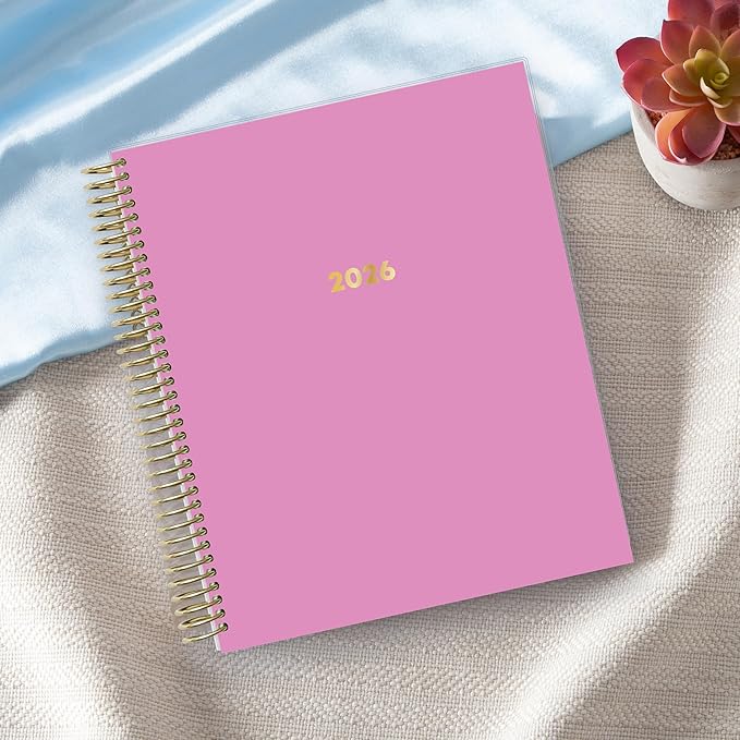 Blue Sky Livewell 2026 Weekly and Monthly Planner Calendar, January 2026 - December 2026, 7" x 9", Flexible Laminated Cover, Heavy Duty Coil Binding, Colorful Premium Paper, Includes Storage Pocket, Stickers, Magenta