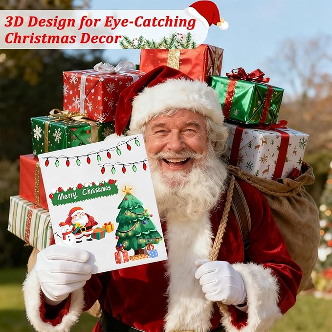 2 Sheets Christmas Lights Stickers for Crafts, 3D Christmas Light Embellishment Stickers, Gem Border Dimensional Sticker, Glitter Glue Stickers for Festive Crafts, Scrapbooking and Decoration