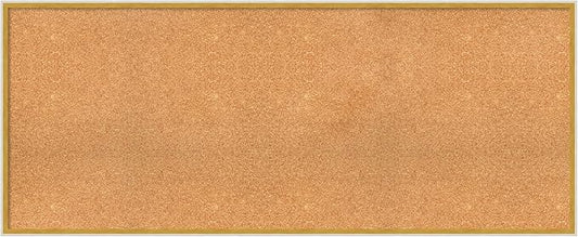 Amanti Art Natural Cork Board for Wall, 25x61 Vision Board with White Frame, Oversize Corkboard Office Decor for Home Organization, Modern Corkboard Pinboard to Display Items for Home Organization in