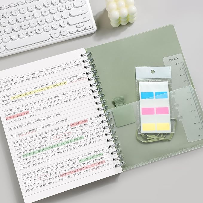 AHGXG Spiral Notebook College Ruled - Large Spiral Journal Notebook B5 7.48" × 10.15", 300 Pages, 100GSM Thick Paper, Plastic Hardcover, for Work Office School Writing Notes, Sage Green