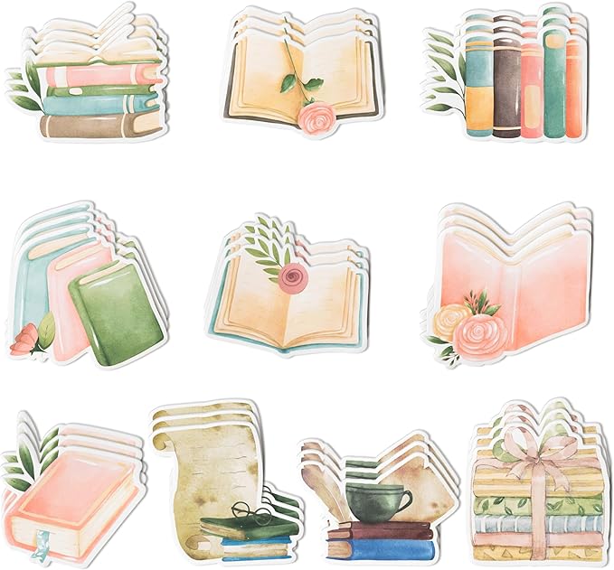 Xqumoi 30 Pack Book Lover Sticky Notes - Book Club Self Sticky Notepads Cute Writing Memo Pads for Back to School Office Supplies Teacher Appreciation Librarian Bookish Gift Birthday Party Favors