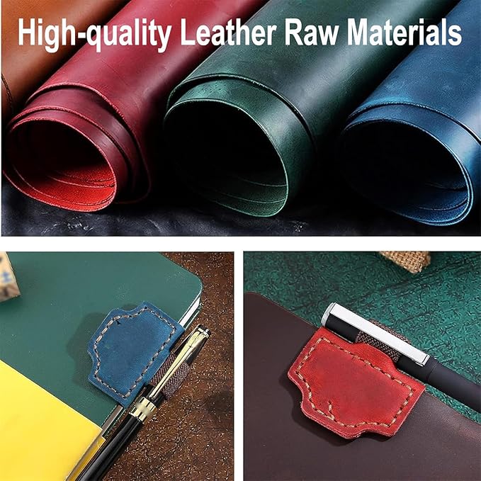 Bookmark with Pen Holder, 2026 New Bygonemark Personalized Magnetic Leather Bookmark, Strong Magnetic for Any Book, Handmade Page Mark Colorful for Booklovers (Red, A)