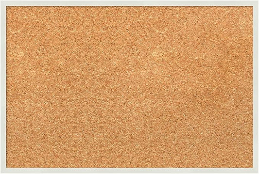 Amanti Art Natural Cork Board for Wall, 13x19 Vision Board with White Frame, Small Corkboard Office Decor for Home Organization, Modern Corkboard Pinboard to Display Items for Home Organization in