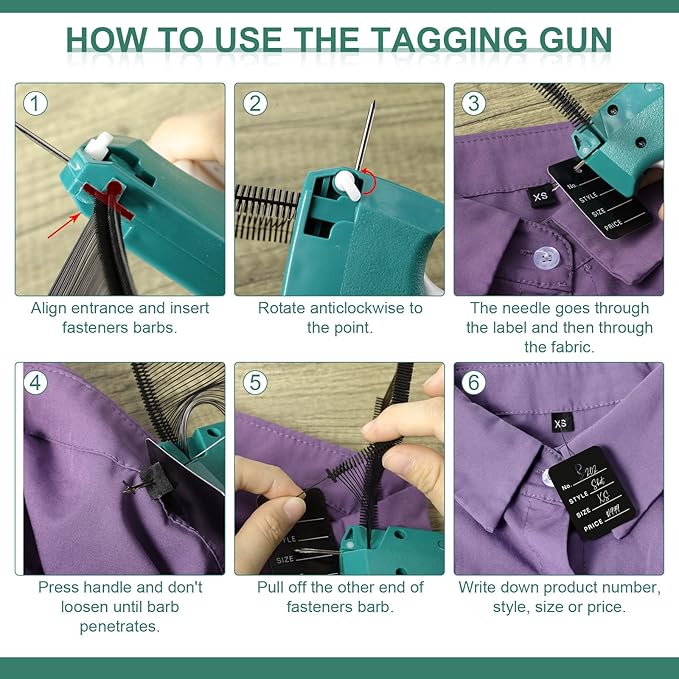 Chumia 3576 Pcs Stitch Tag Gun for Clothes, Quick Clothing Fixer, Tagging Gun with 3000 Barbs, 5 Needles and 100 Price Tags, Sewing Kit for Retail Stores, Garage Yard Sales(Black)