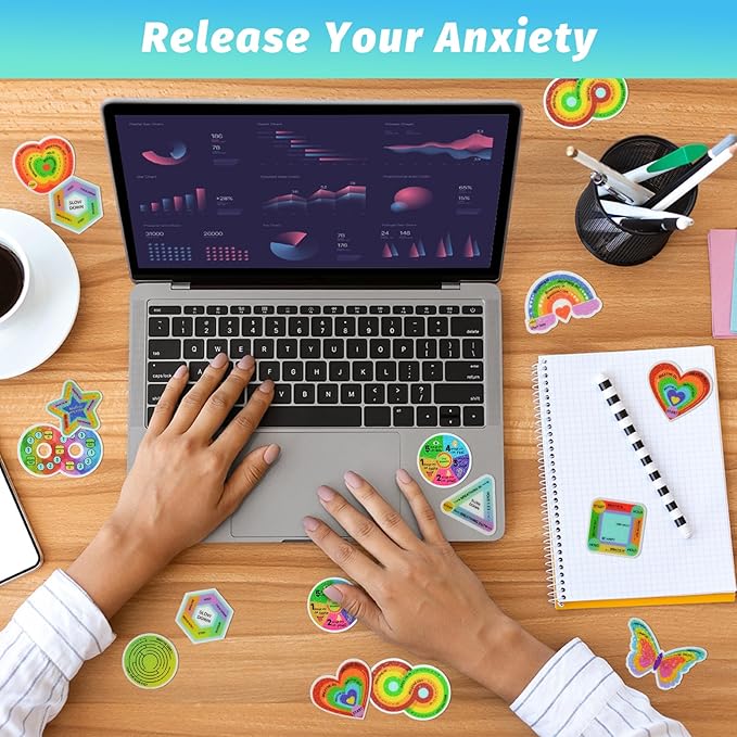 72 Pcs Sensory Strips Set – Anxiety Sticker Kit with Different Textures, 2 Textured Surface Tactile Stickers for Teens & Adults – Stress Relief Classroom Must Haves, Anxiety Relief Items