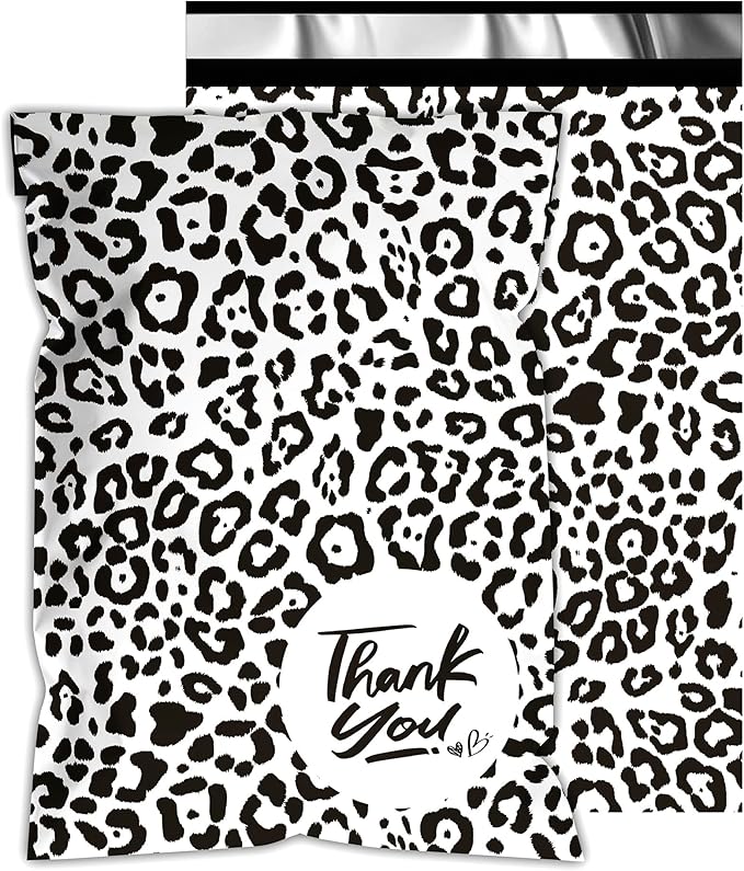 Poly Mailers10x13 Inch 25 Pcs - Leopard Printed Shipping Bags, 2.4mil Thickness, Waterproof and Tear Resistant Mailing Envelopes, Self-Sealing Packaging Bags for Small Business