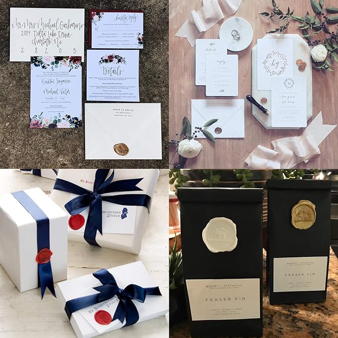 TELOSMA 100 Stars Shape Sealing Wax Beads in Glass Jar, Making Wax Seals for Wedding or Event Party Invitation, Thanks Card Envelope, Gift Wrapping - Orange