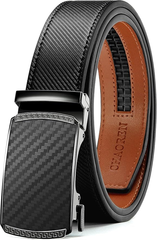 CHAOREN Mens Belt Leather Ratchet Belt - Customizable Fit, Effortless Style (35mm)