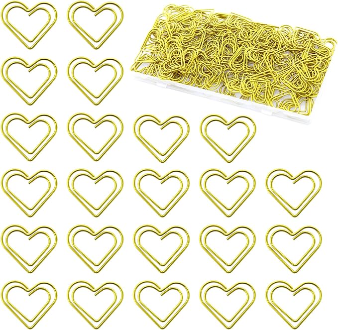 150 Pcs Small Yellow Paper Clips Cute Paperclips Decorative Clip Basic Office Supplies for Photo Wedding Invitations