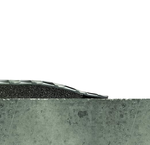 Wearwell 414.1516x4x27BYL Diamond-Plate SpongeCote UltraSoft Mat, 27' Length x 4' Width x 15/16" Thick, Black with Yellow