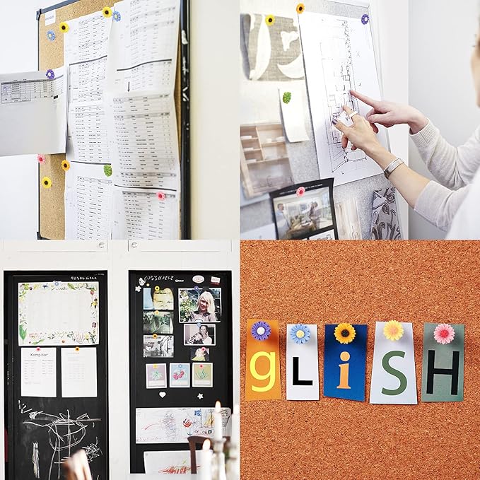 40Pcs Mix Color Push Pins Decorative Flower Push Pins for Cork Board Photo Wall Office Or Home Decoration