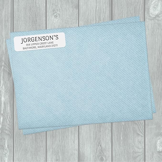 White with Black Print Modern Rolled Address Label/Roll of 250 Personalized Address Labels/Designer Return Address Stickers in Elegant Plastic Dispenser