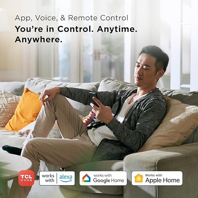 TCL H10W35W 10,000 10000 BTU Smart Window Air Conditioner, Fan & Dehumidifier, 450 Sq. Ft, Remote Control, Compatible with Alexa/Google Assistant, White