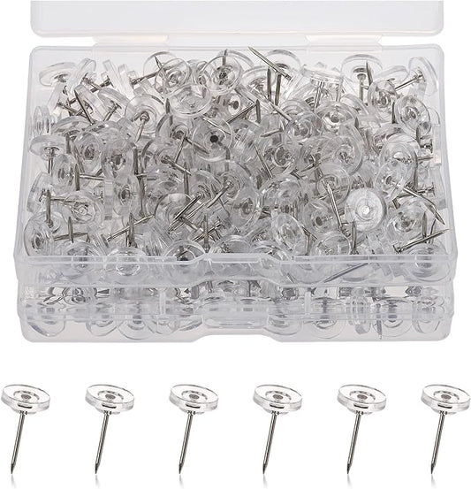 300 Pcs Push Pins Clear Thumb Tacks Pins Clear Flat Head Thumb Tacks Thumb Tack Decoration