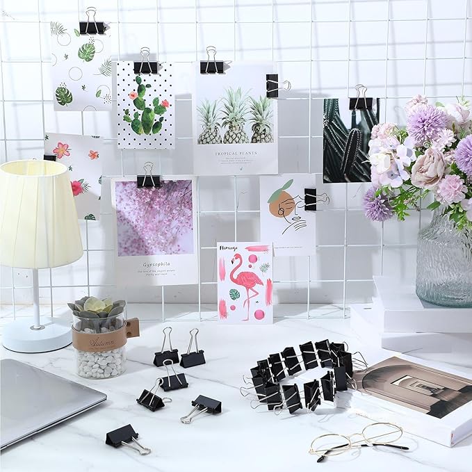 Jetec 500 Pieces 1. 6 Inch Black Binder Clips Extra Large Paper Clamps Metal Paper Clips for Teachers Students Classroom Business Office and School Office Supplies