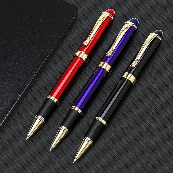YIVONKA Luxury Ballpoint Pens Nice Ball Pen Best Gift for Men Professional Executive Office BallPens Classy Gift Box Ballpoint Black Refill Line width 0.5mm (Red)