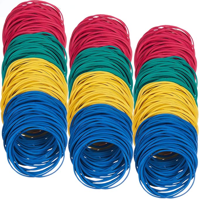 AMUU Rubber Bands 500pcs #16 rubber band Multicolor Small Rubber Bands for Office School Home size16 Elastic Band -Colors-500Pcs-38mm
