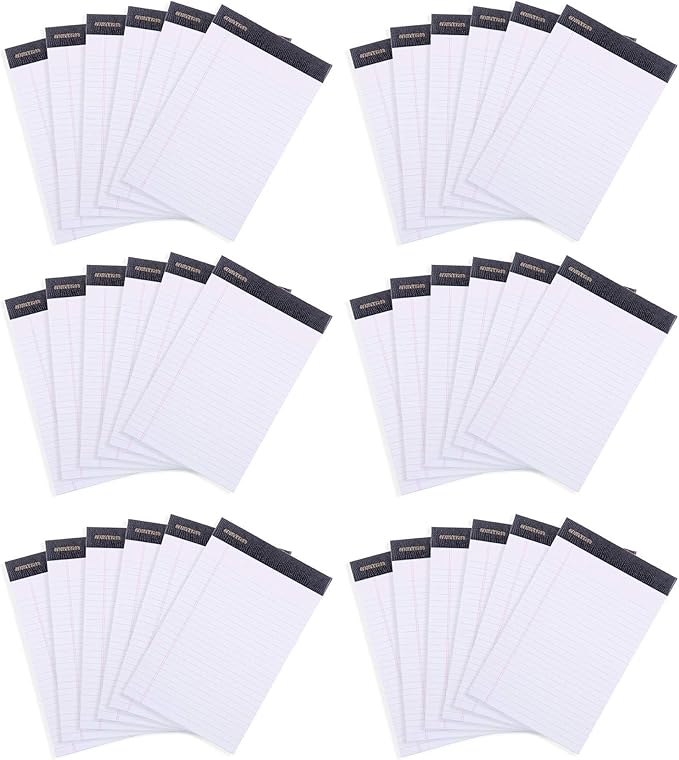 Mintra Office Legal Pads, ((xPremium, 5in x 8in, Narrow (White), 36pk (6-6pks))