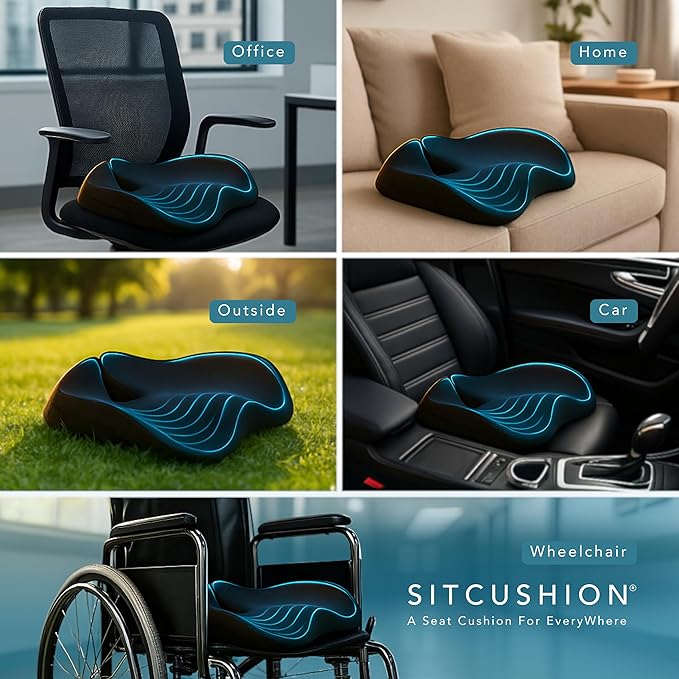 X Large Seat Cushions for Office Chairs, Car & Truck. Ergonomic Gaming Chair Seat Cushion and Sciatica Pain Relief Pillow for Back Pain. Orthopedic Coccyx Cushion for Tailbone Pain Relief (Green)