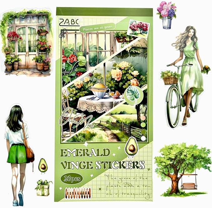 Aesthetic Journaling Sticker Books for Adults - Pre-Cut Scrapbook Stickers Vintage 20 Sheets Junk Journal Supplies Watercolor Scrapbooking Stickers Planner Cottagecore Decorative DIY Arts Craft Making