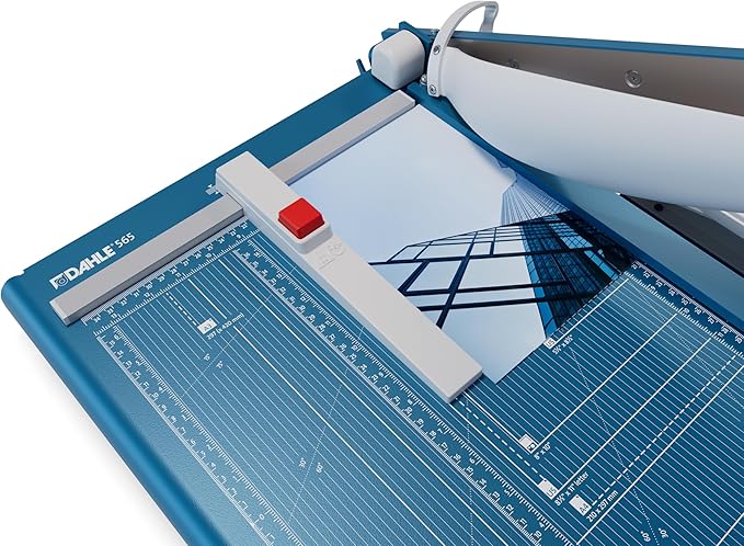 Dahle 565 Premium Guillotine Trimmer, 15" Cut Length, 35 Sheet Capacity, Self-Sharpening Blade, Automatic Clamp, w/Safety Guard