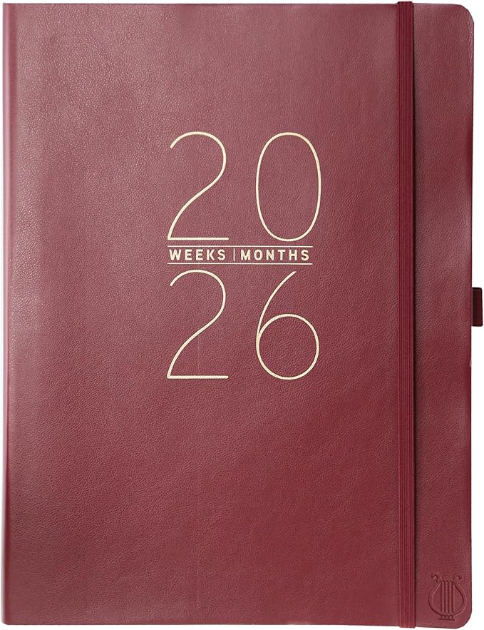Graphique 2026 Apollo Business Planner | 18 Month Organizer, July 2025 - Dec. 2026 | Weekly & Monthly Spreads | To-Do List & Note Pages | Pen Loop | Vegan Leather | Red | 8” x 10”