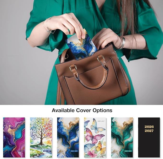 2-Year Monthly Pocket Planner/Pocket Calendar, 3.5"x6.5", 2026-2027: Weekly Planner/Weekly Agenda/Monthly Calendar Organizer (Dark Blue Marble)