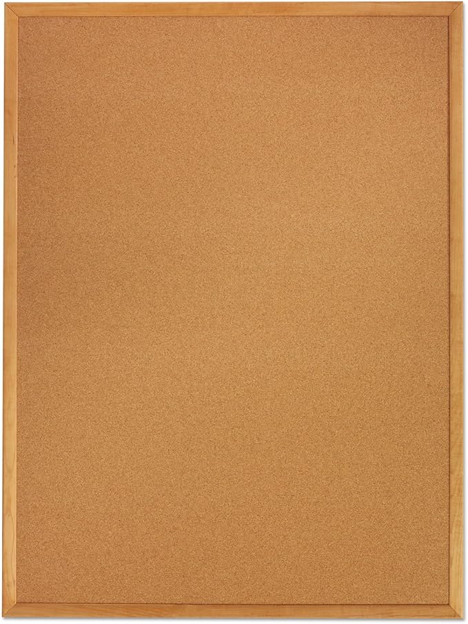 Quartet Cork Board, Bulletin Board, 5' x 3' Corkboard, Oak Finish Frame (305)