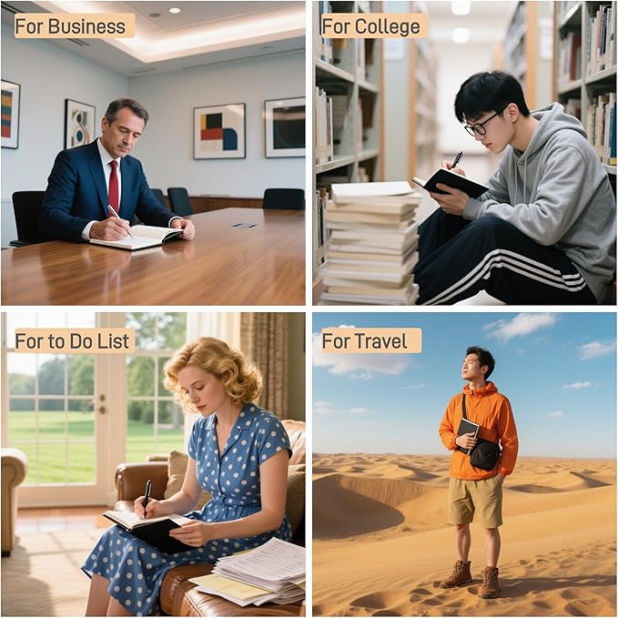 KaiRuiYing Lined Journal Notebook, 160 Pages, 5.5'' × 8.6'' A5 Size, College Ruled, 100 GSM Thick Paper, Leather Hardcover Bullet Journal for Men & Women Available for Writing, Work, Office, Diary and Back to shcool