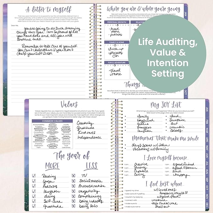 bloom daily planners 2026 Planner (January to December) - 8.5” x 11” Weekly & Monthly Dated Agenda Organizer Book with Stickers & Tabs - Flexible Soft Cover - Mystical Mountains