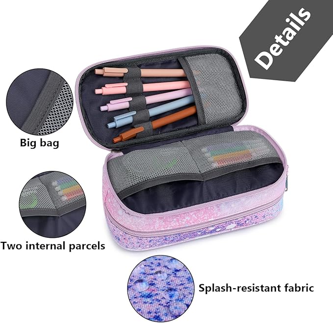 Pencil Cases for kids, Large Capacity Pencil Pouch, Office College School Marker Organizer Case pen for Men Women Adult Teens