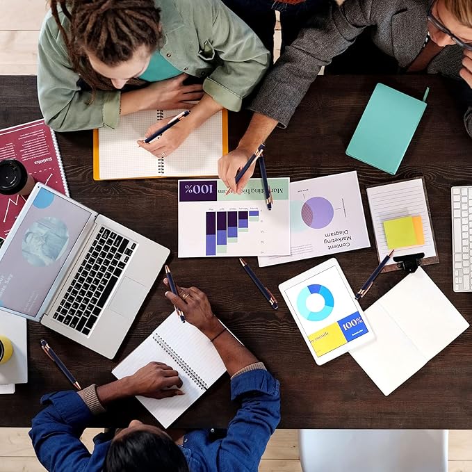 12 Pieces Ballpoint Pen with Stylus Tip, 1.0 mm Black Ink Metal Pen Stylus Pen for Touch Screens, 2 in 1 Stylus Ballpoint Pen (Cyan and Rose Gold)