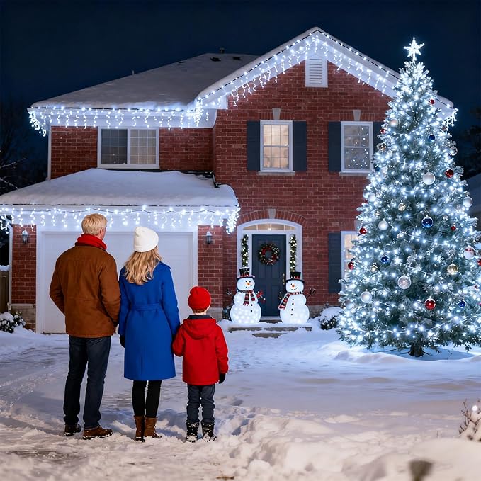 1500 LED 470FT Christmas Lights Outdoor, Christmas String Fairy Lights with Timer & Memory, Waterproof 12 Modes Dimmable Twinkle Tree Lights for Home Patio Wedding Party Yard Xmas Decor, Cool White