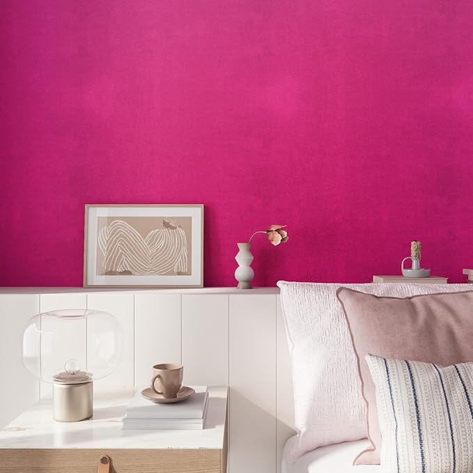 CRE8TIVE 12"x80" Hot Pink Felt Drawer Liner Sheets Self Adhesive Velvet Flocking Liner for Jewelry Drawer Box Lining Velvet Wallpaper Peel and Stick Pink Contact Paper for Girls Bedroom Dressers Decor