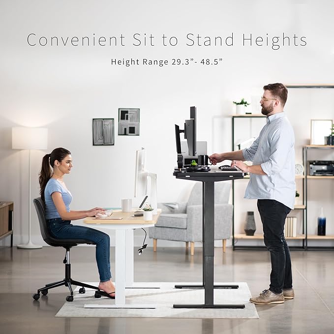 VIVO Electric 60 x 24 in Standing Desk, Memory Height Adjustment, 1B Series, One-Piece Reclaimed Wood Top, Gray Frame, DESK-KIT-1G6P