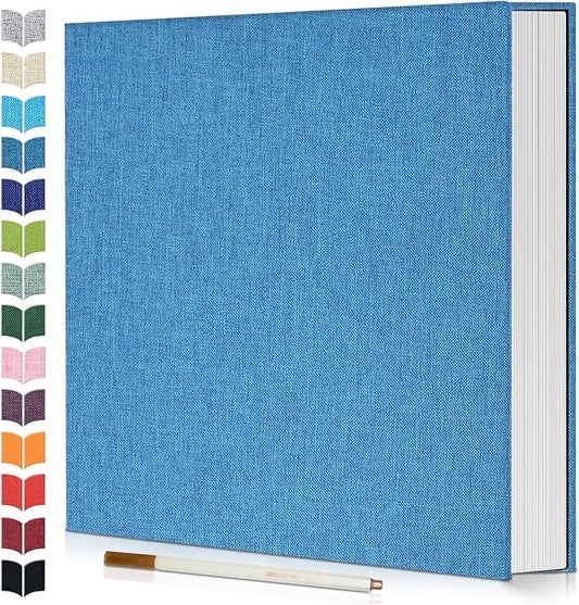 Photo Album Self Adhesive Scrapbook,60 Pages Large Photo Book for 4x6,5x7,8x10 Pictures,DIY Album for Baby Wedding Family Travel Birthday,with Metallic Pen and Scraper