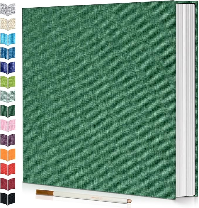 Photo Album Self Adhesive Scrapbook,Large Photo Book for 4x6,5x7,8x10 Pictures,DIY Album for Baby Wedding Family Travel Birthday,with Metallic Pen and Scraper